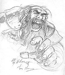 Troll - Original Remarque Pencil Sketch, Brothers Hildebrandt