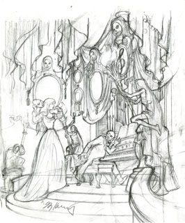 Christine Unmasks the Phantom preliminary #1, Greg Hildebrandt