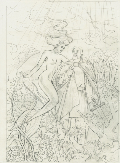 Emily & Greg - Little Mermaid - sketch, Greg Hildebrandt