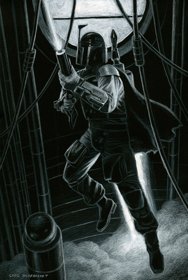 Boba Fett - Black Board , Greg Hildebrandt