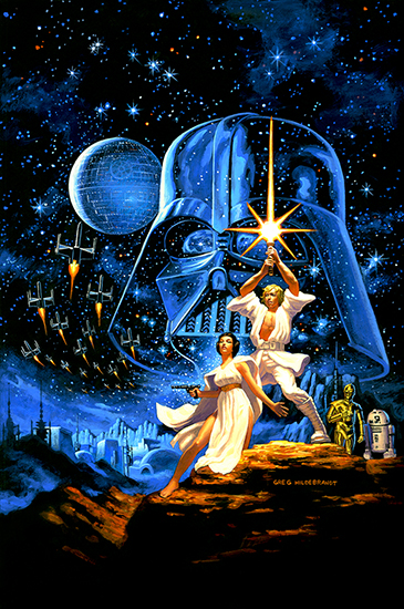 Star Wars: A New Hope Painting on Black Board, Greg Hildebrandt